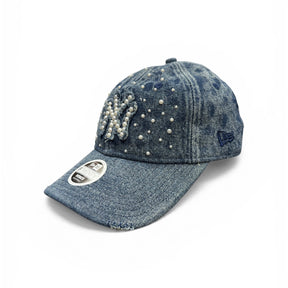 NEW ERA NY CUSTOM IN DENIM BLU CON PERLE DONNA