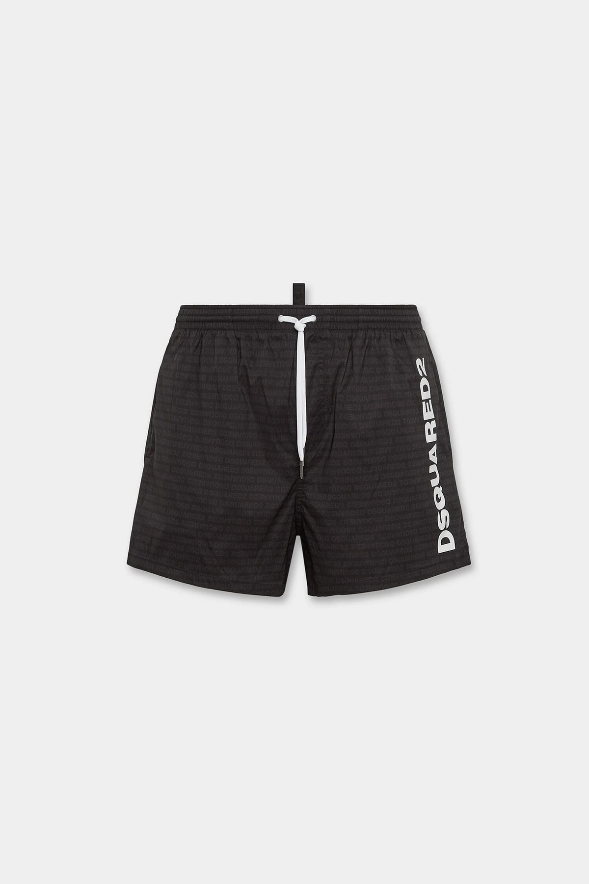 DSQUARED2 Costume Da Bagno Con Loghi e Scritta Verticale Nero/Bianco