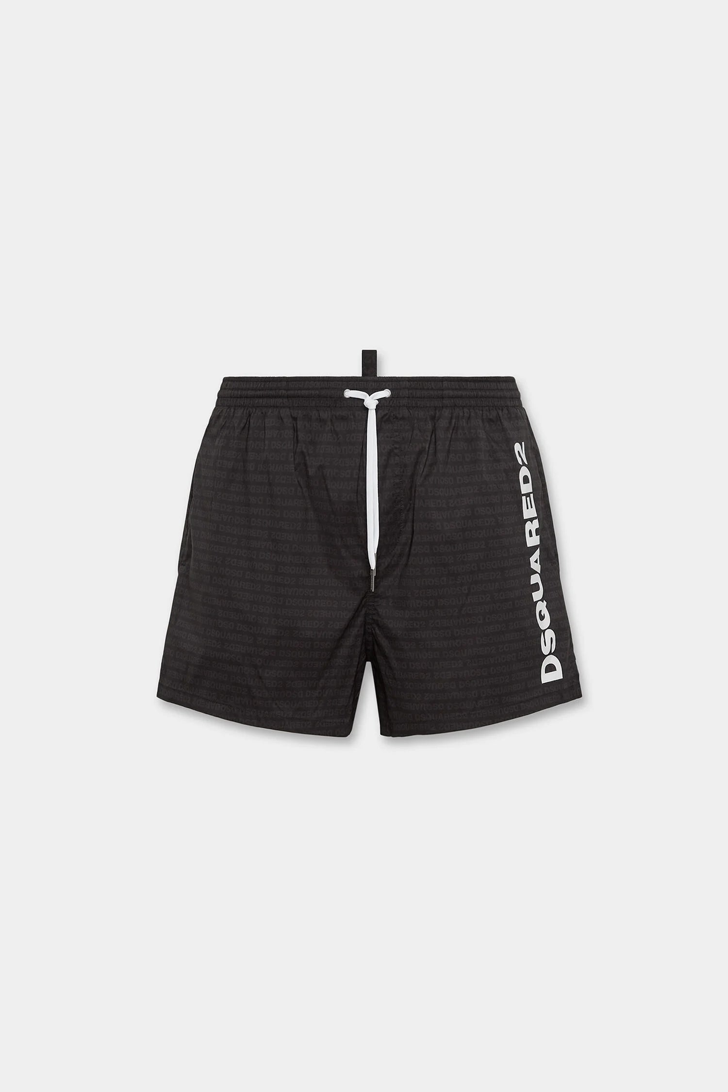 DSQUARED2 Costume Da Bagno Con Loghi e Scritta Verticale Nero/Bianco