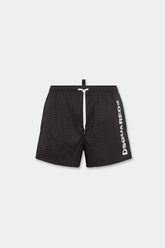 DSQUARED2 Costume Da Bagno Con Loghi e Scritta Verticale Nero/Bianco