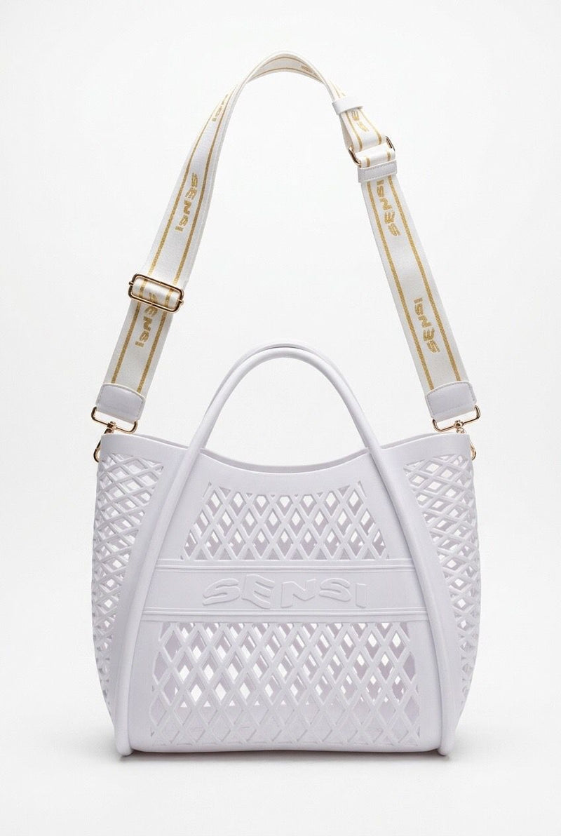 SENSI FLAMINGO BAG Borsa con Tracolla Rimovibile Bianca