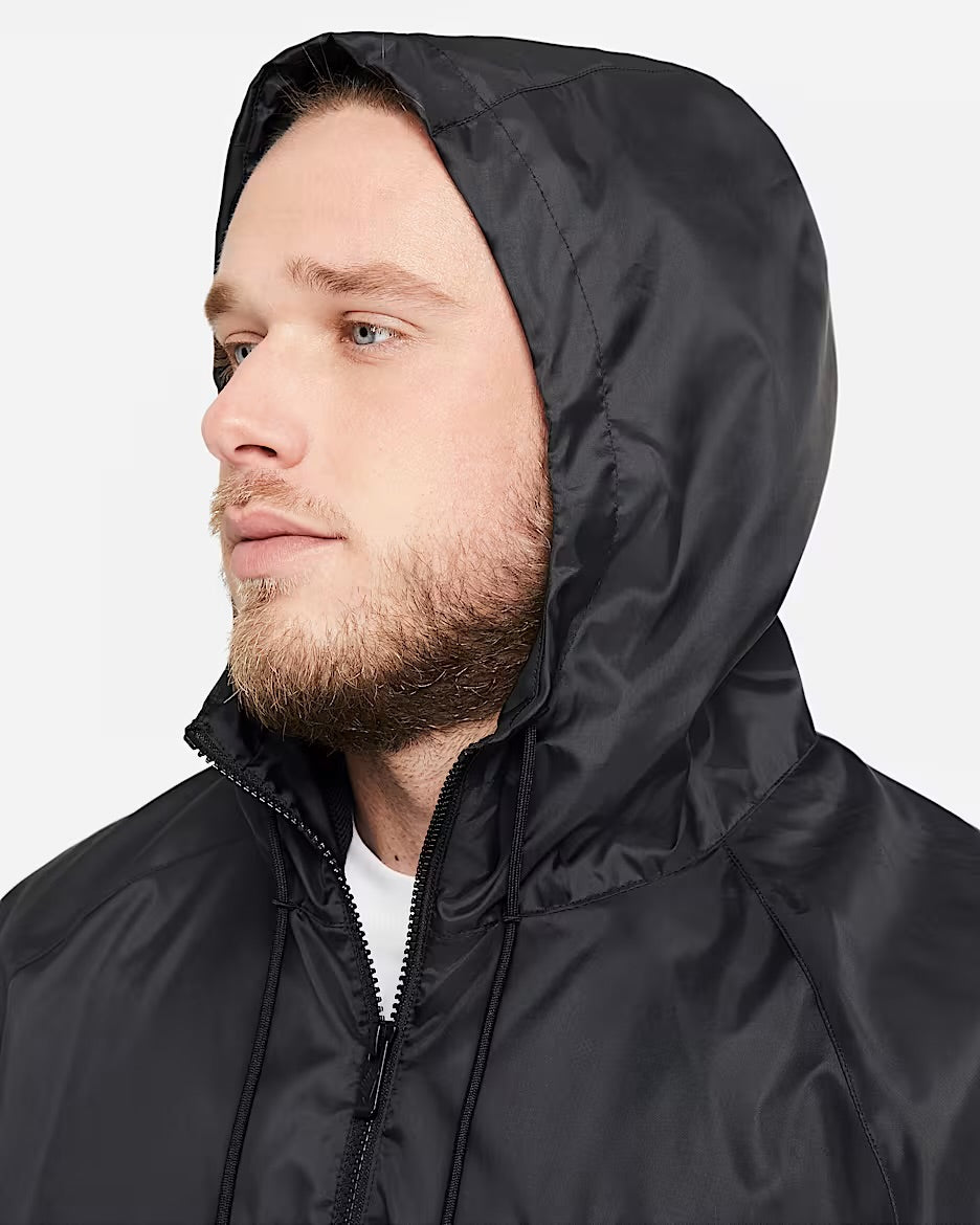 NIKE Tuta In Microfibra Con Zip e Cappuccio Nera