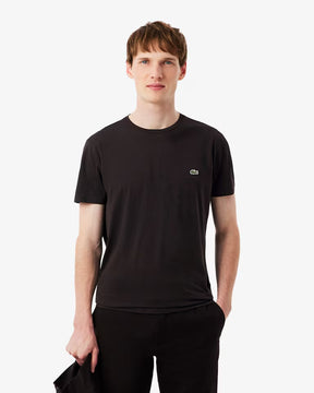 LACOSTE T-Shirt Basic In Cotone Pima Marrone