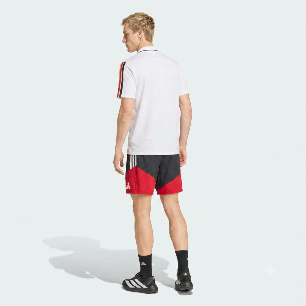 Adidas Completino Polo Bianca e Pantaloncino Nero Germania