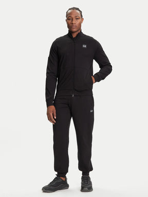 EMPORIO ARMANI Tuta Leggera In Cotone Con Zip Nero 25/26
