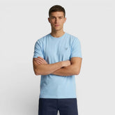 LYLE&SCOTT T-Shirt Basic Logo Tono su Tono Celeste