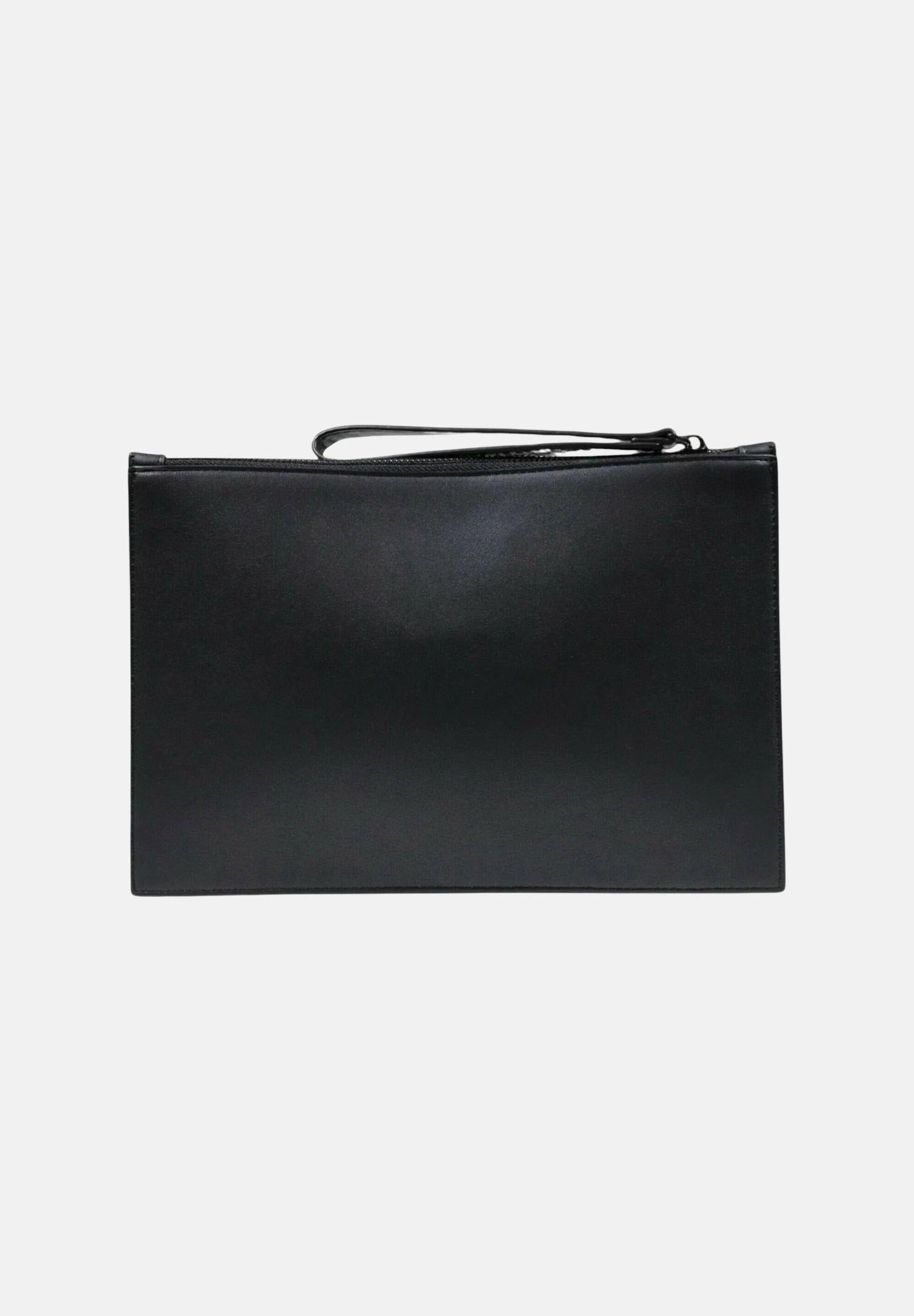 COUNTY OF MILAN BY MARCELO BURLON Pochette In Ecopelle Schiacciata con Stampa Ali Multicolor Nero