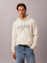 CALVIN KLEIN Felpa Con Cappuccio Misto Cotone Varsity Avorio 26/27