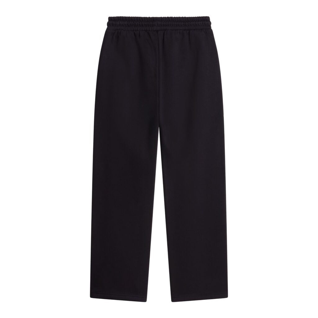 THE NORTH FACE Pantalone Di Tuta Fondo Largo Felpato Nero Logo Piccolo Bianco