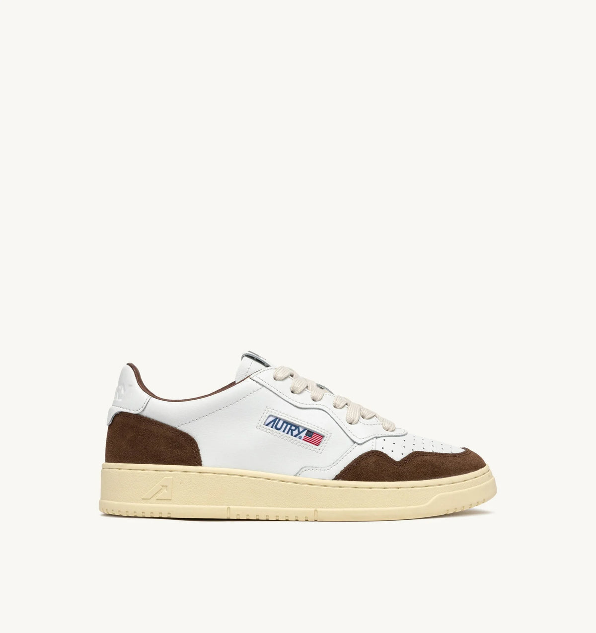 AUTRY Medialist In Pelle e Suede Marrone e Talloncino Bianco