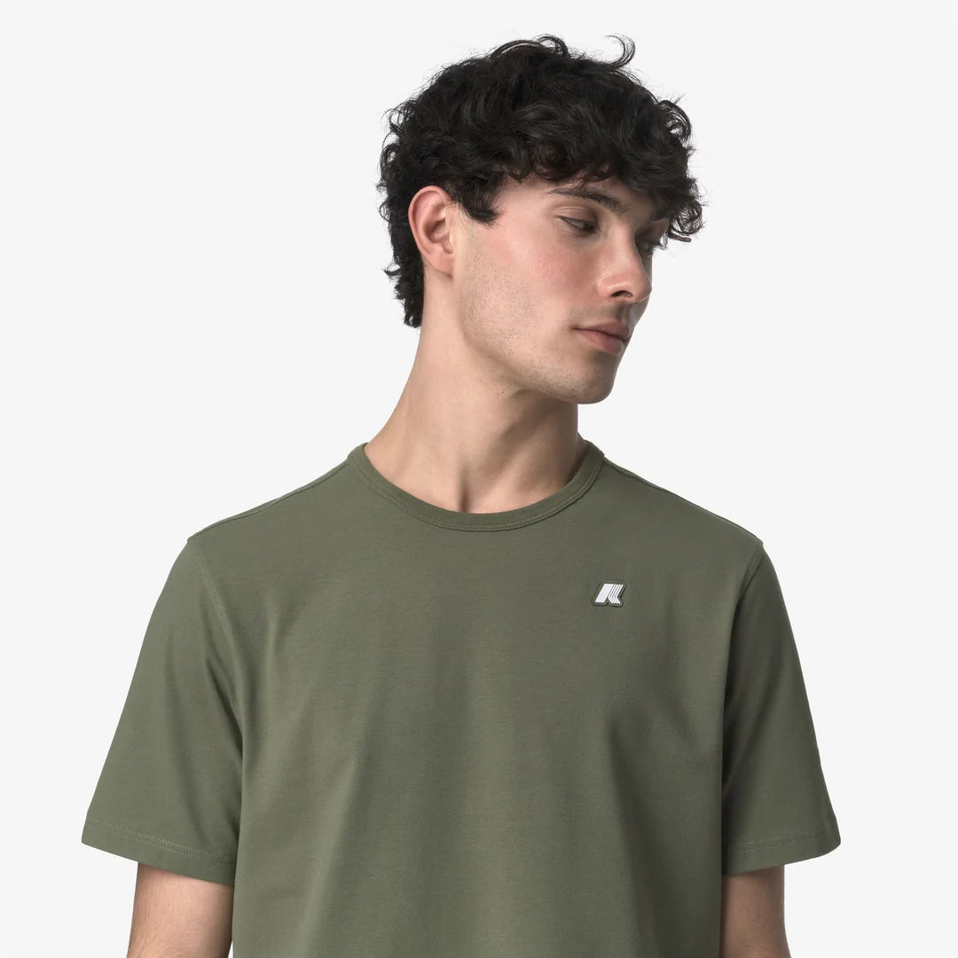 K-WAY T-Shirt Adam Light Stretch Verde Militare