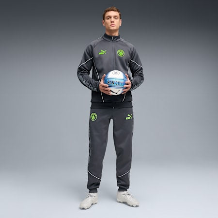 PUMA Tuta Completa Manchester City Acetata Con Zip Grigia
