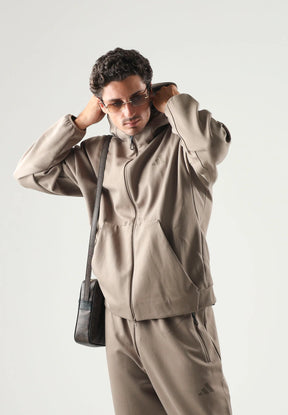 ADIDAS Tuta Completa Con Zip e Cappuccio Beige