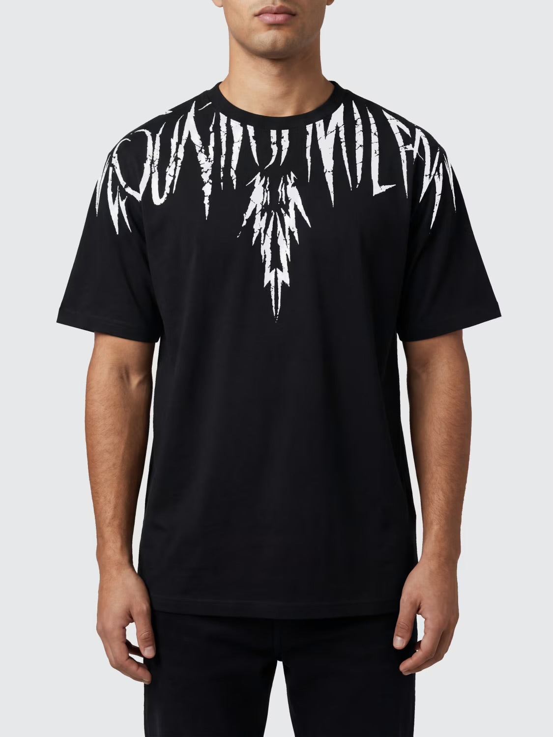 COUNTY OF MILAN T-Shirt Marcelo Burlon Nera Stampa Logo Bianco
