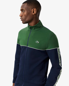 LACOSTE Tuta In cotone con banda laterale verde e blu