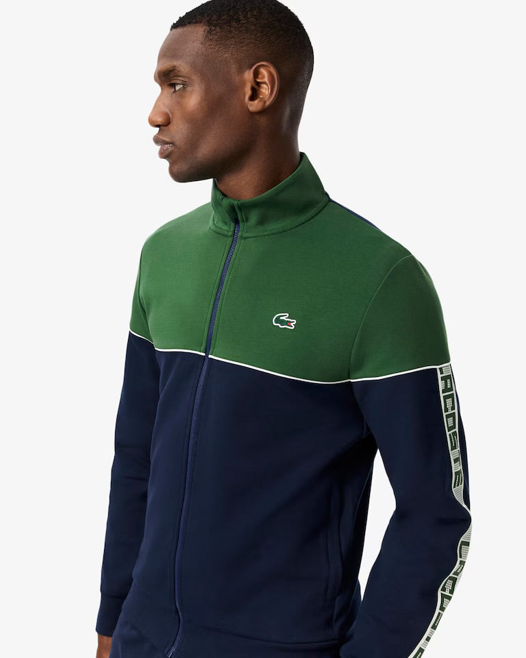 LACOSTE Tuta In cotone con banda laterale verde e blu