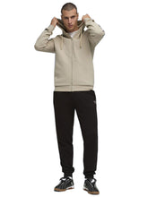 PUMA Tuta In Cotone Garzato Con Zip e Cappuccio Beige/Nera