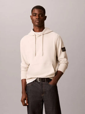 CALVIN KLEIN Felpa Con Cappuccio Terry Misto Cotone Con Badge Sulla Manica Pantone 26/27