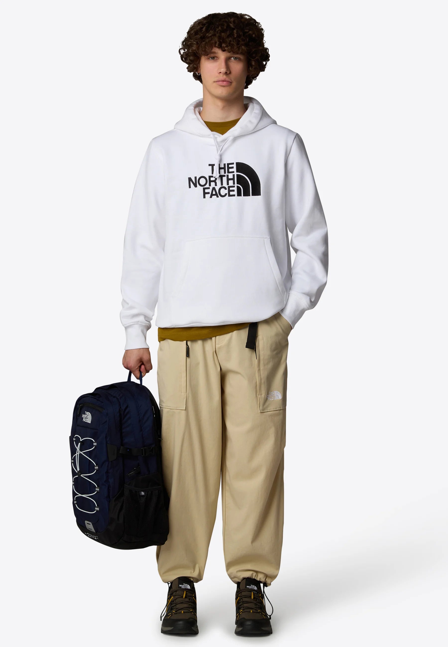 The North Face Felpa Con Cappuccio Logo Grande Bianca