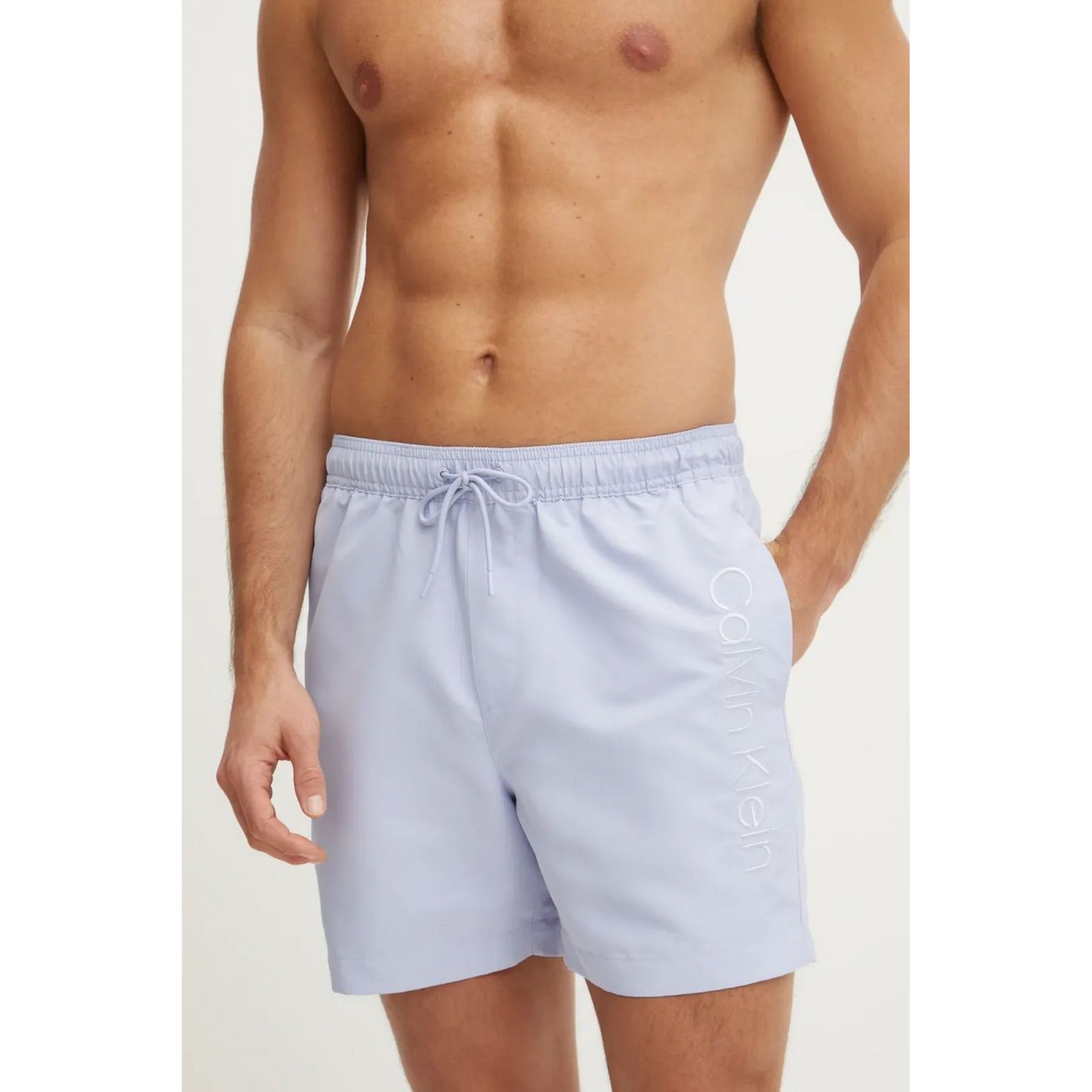 Calvin Klein Costume Da Bagno Con Logo In Rilievo Celeste Polvere