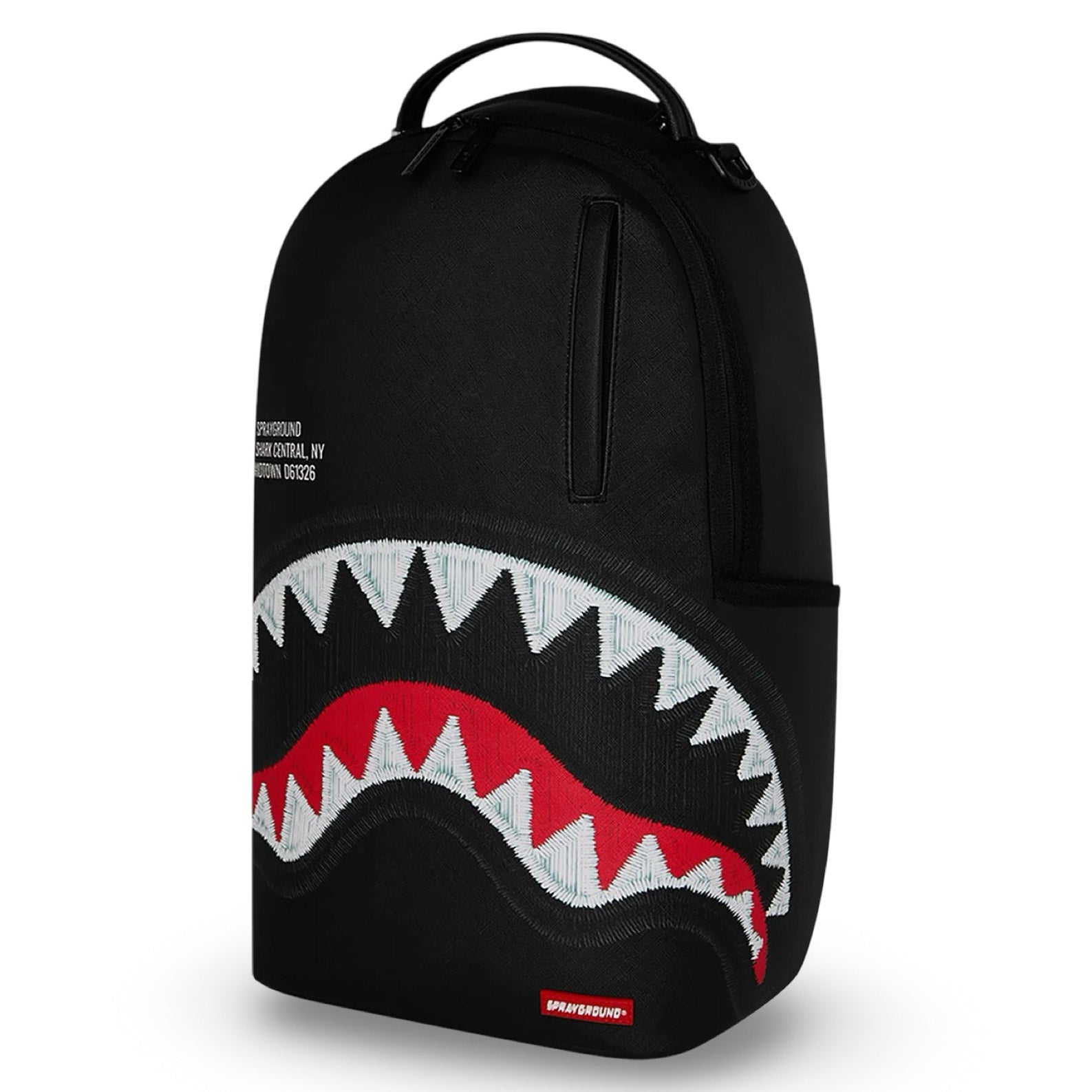 SPRAYGROUND Zaino Shark central black embroidered Nero