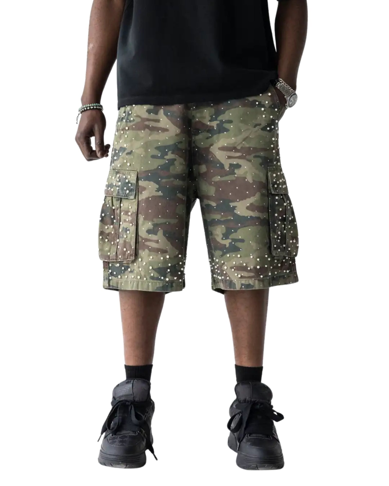 BLACK ISLAND Bermuda Jeans Camo