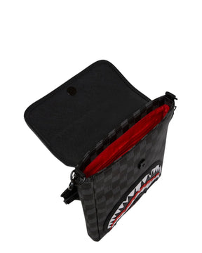 SPRAYGROUND Borsello In Pelle Dripping Sharks In Paris Messenger Sling Nero