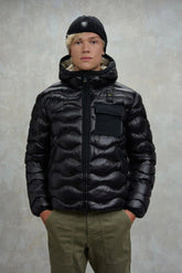 BLAUER Giubbotto Uomo Ovattato Invernale Ondulato Con Taschino Nero