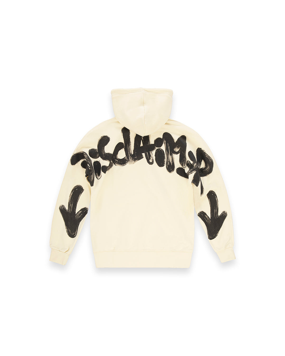 DISCLAIMER Felpa Con Cappuccio Beige Logo Nero