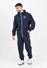 PUMA Tuta Manchester City Leggera Microfibra Con Zip Blu/Azzurra