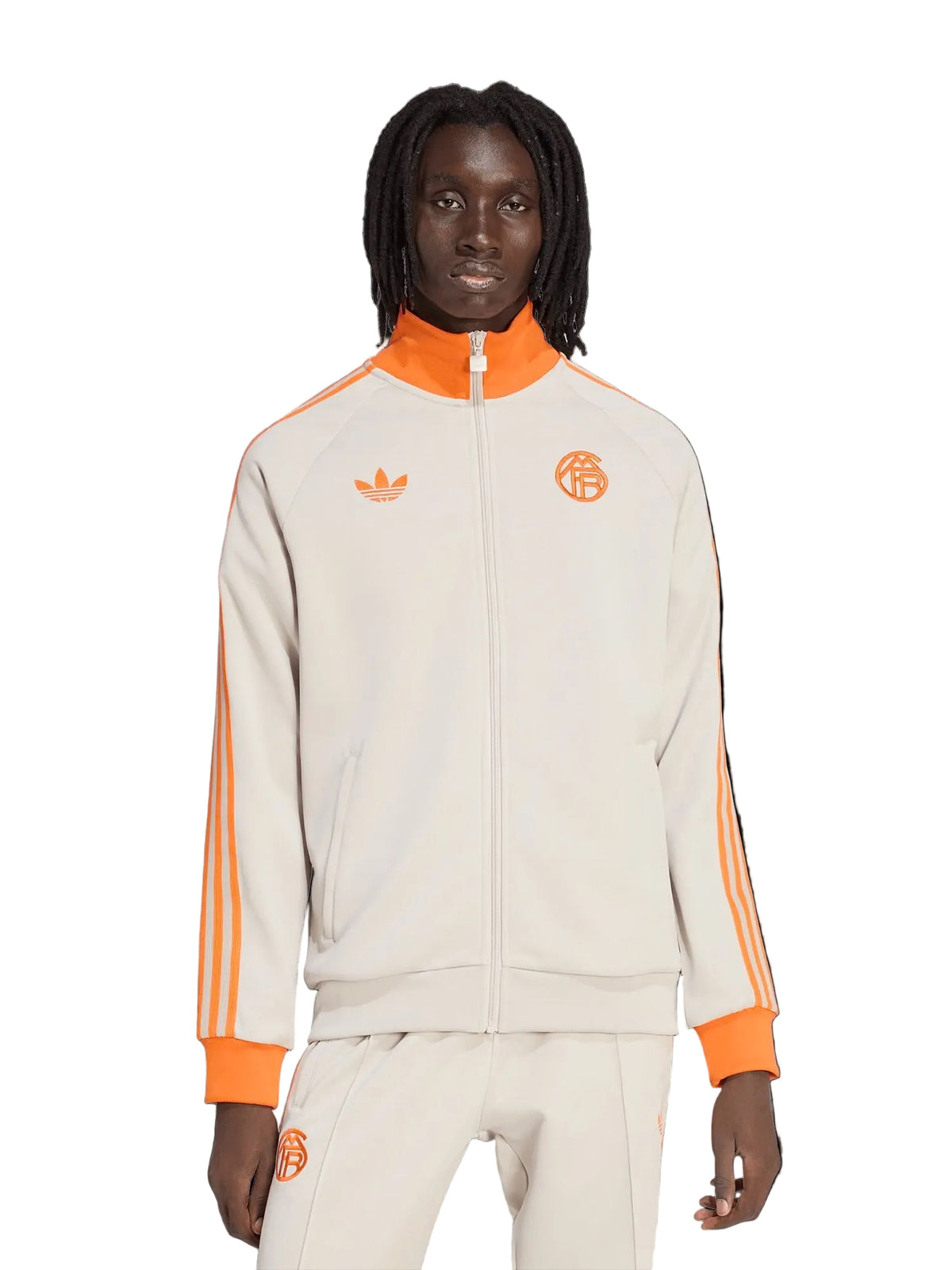 ADIDAS ORIGINALS Tuta Bayern Monaco Acetata Pantalone Fondo Largo Beige/Arancione