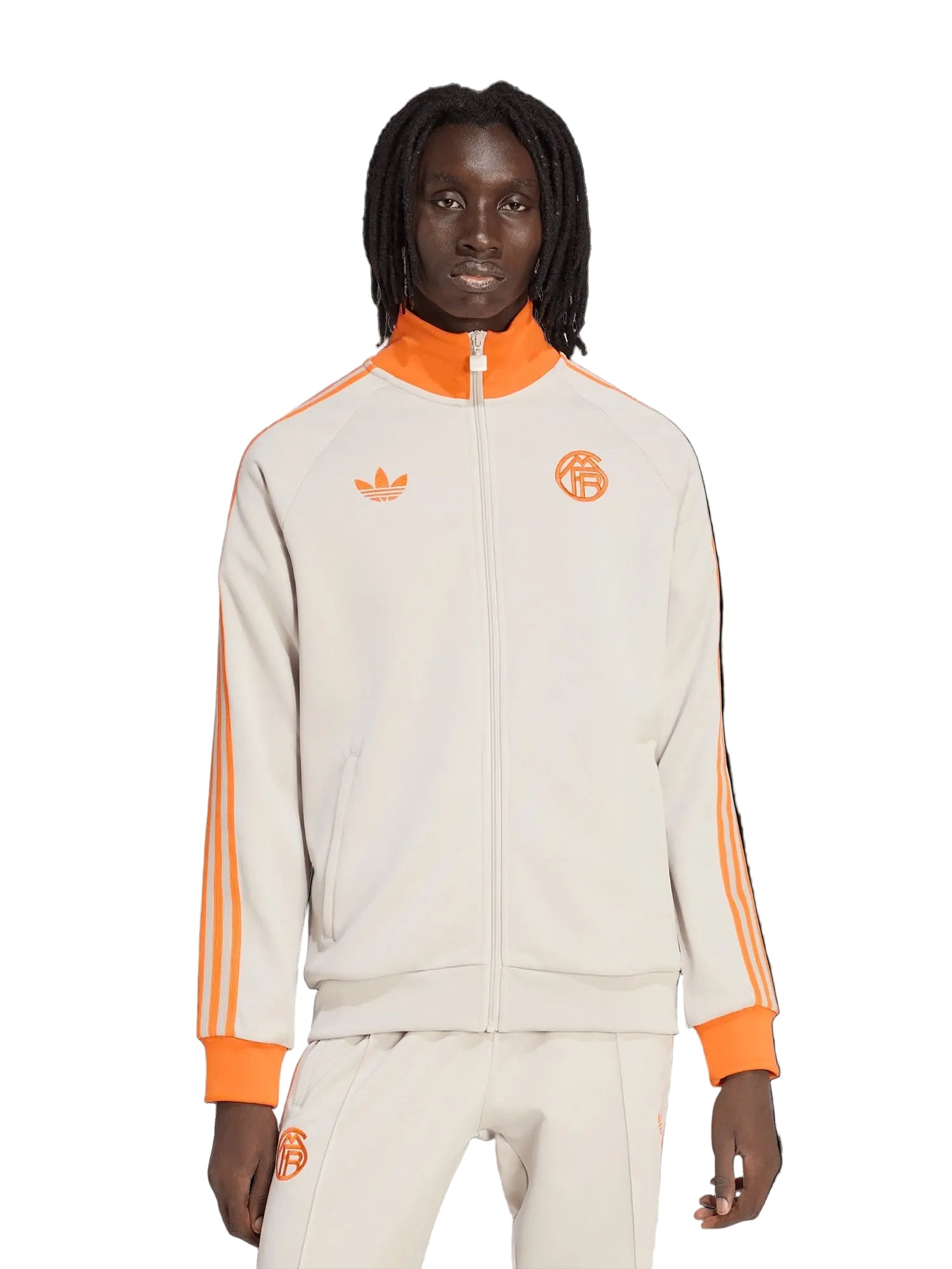 ADIDAS ORIGINALS Tuta Bayern Monaco Acetata Pantalone Fondo Largo Beige/Arancione