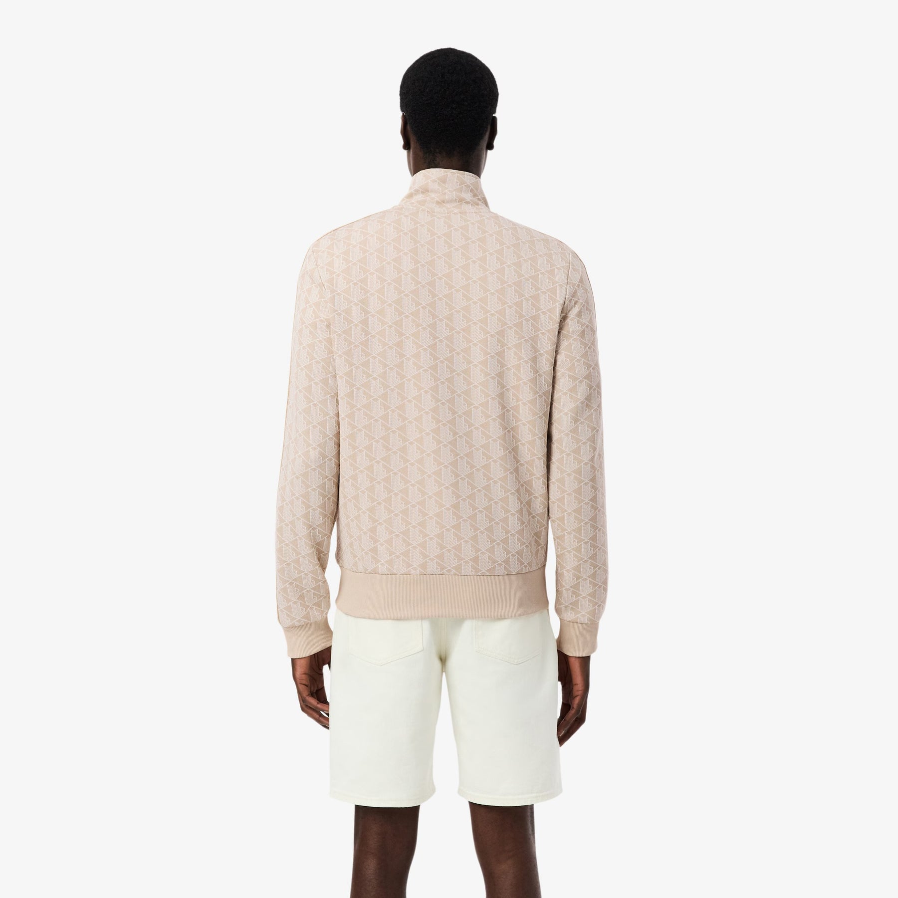 LACOSTE Tuta Monogram con Zip Beige/Bianca