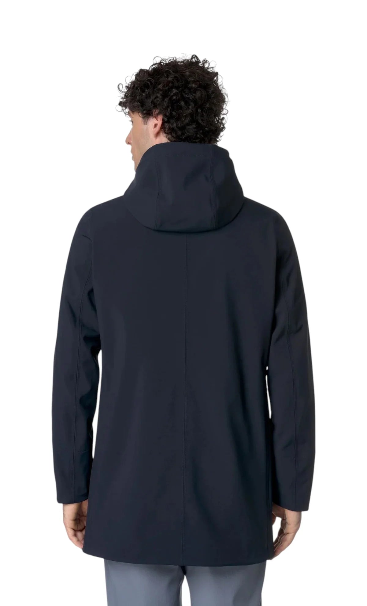 K-WAY Giubbotto Lungo Marlyn Bonded Con Cappuccio Blu