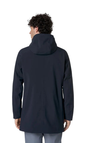 K-WAY Giubbotto Lungo Marlyn Bonded Con Cappuccio Blu