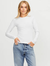 JJXX JXCELINE MAGLIETTA IN COTONE A MANICHE LUNGHE BIANCA DONNA