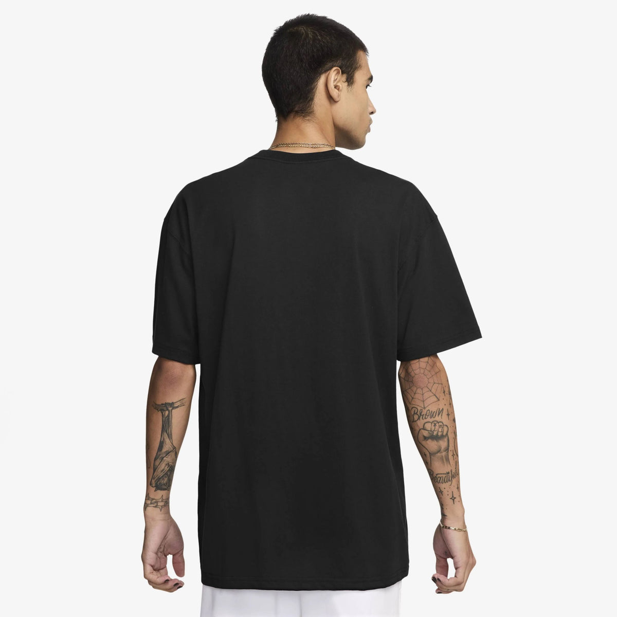 NIKE T-shirt Logo Grande Verde Fluo In Cotone Nera