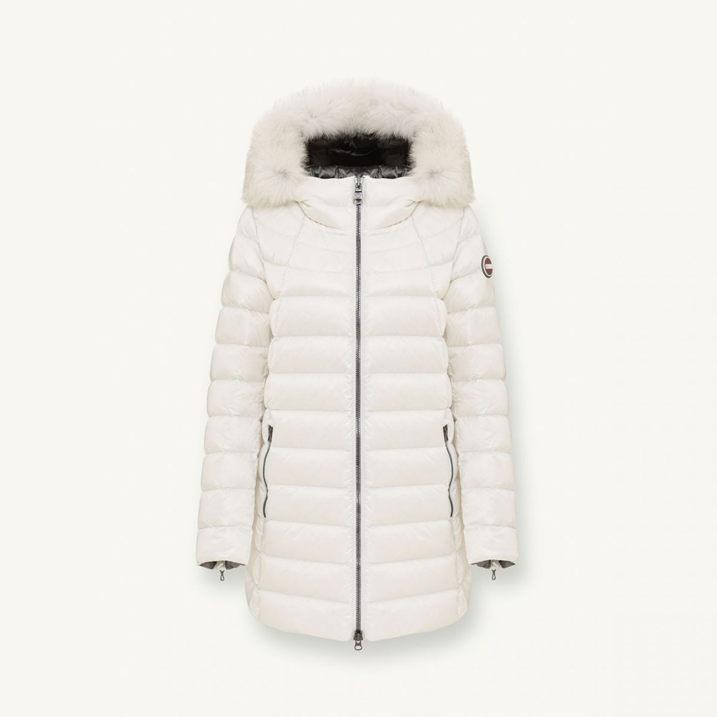 COLMAR DONNA GIUBBOTTO FASCIATO LUNGO CON PELLICCIA PANNA