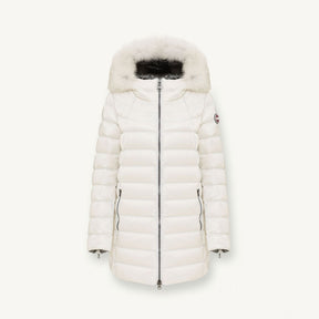 COLMAR DONNA GIUBBOTTO FASCIATO LUNGO CON PELLICCIA PANNA