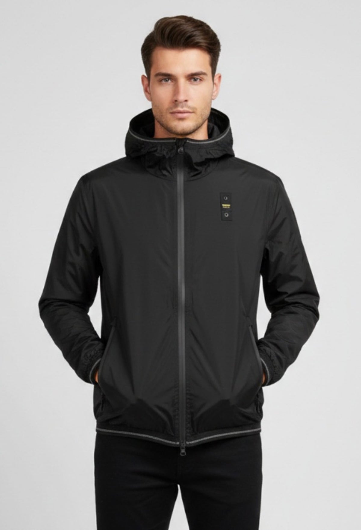 BLAUER Farrin Antivento Uomo Con Cappuccio Nero