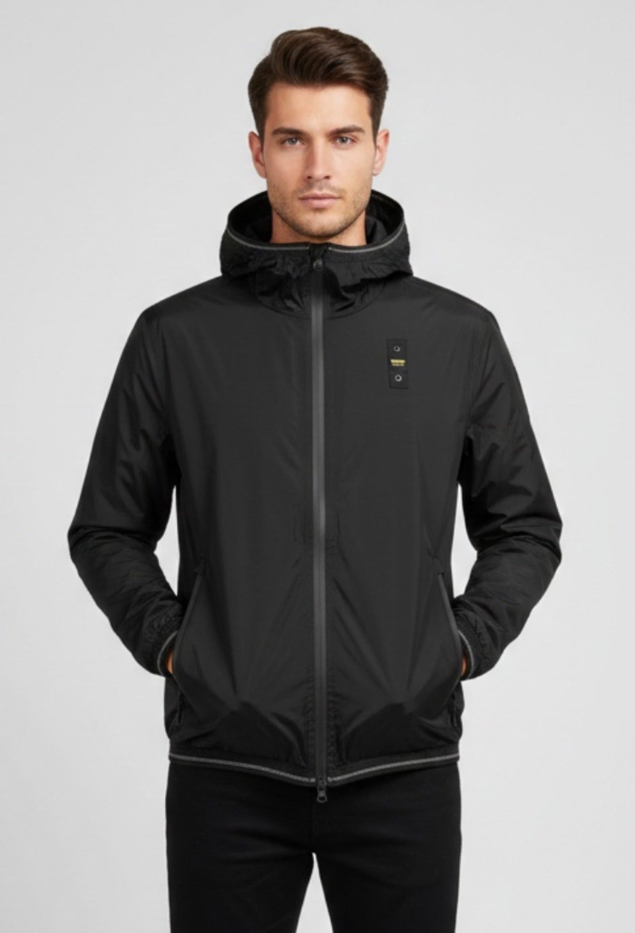 BLAUER Farrin Antivento Uomo Con Cappuccio Nero