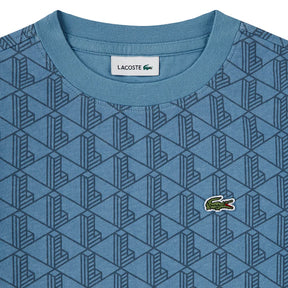 LACOSTE T-Shirt Monogram Bambino/Bambina Basic Blu