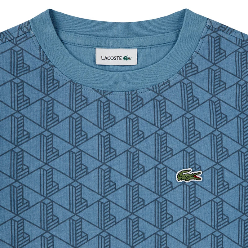 LACOSTE T-Shirt Monogram Bambino/Bambina Basic Blu