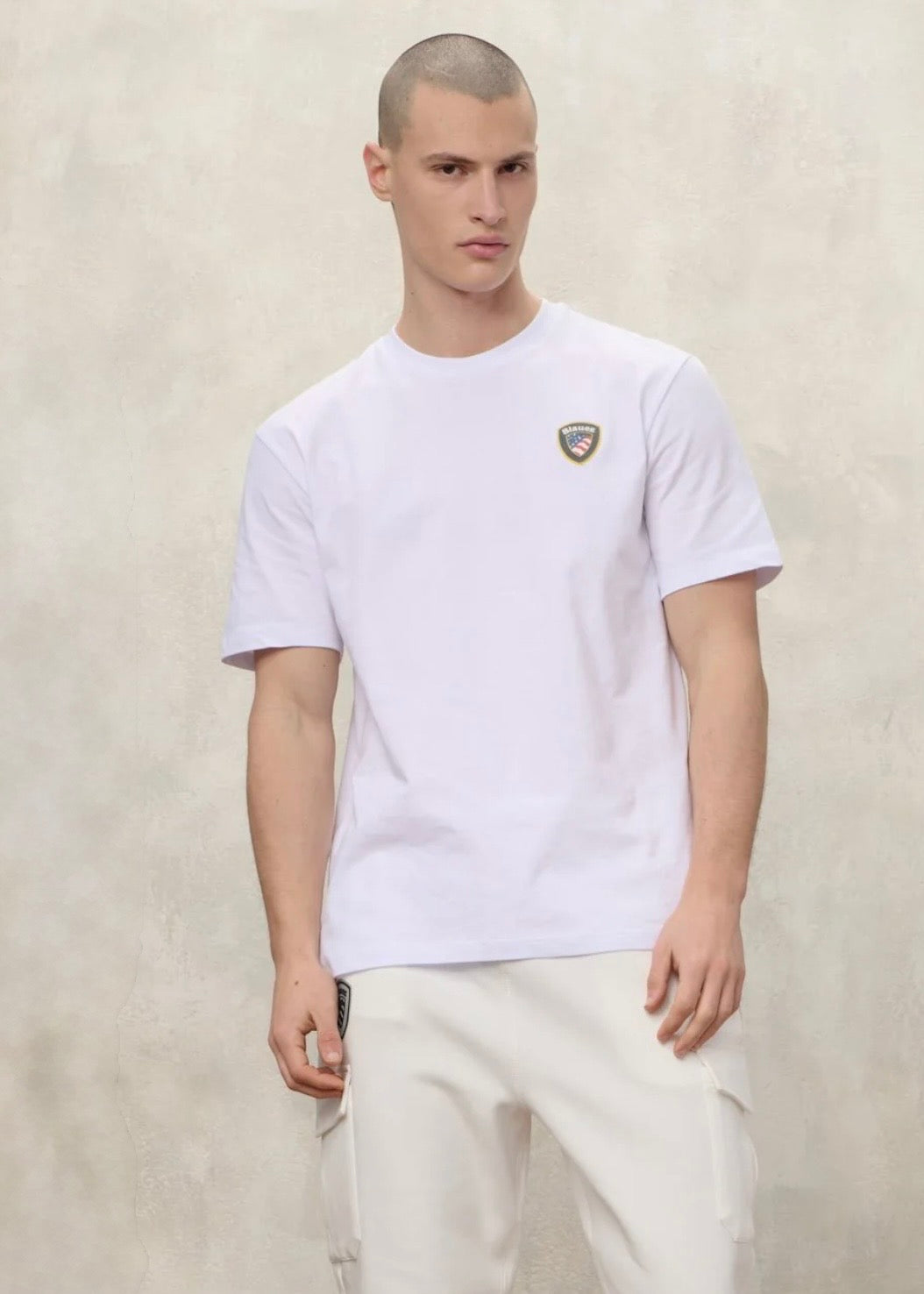 BLAUER Faxon T-Shirt Uomo Con Logo Bianca