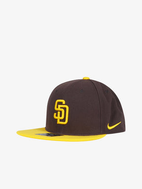 NIKE Cappello con visiera piatta san diego padres Marrone/Giallo Con Logo Ricamato