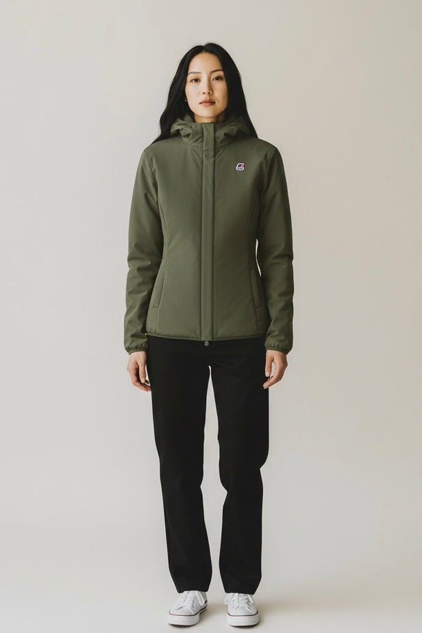 K-WAY DONNA GIUBBOTTO LYLY WARM DOUBLE FACE NERO-VERDE 25/26