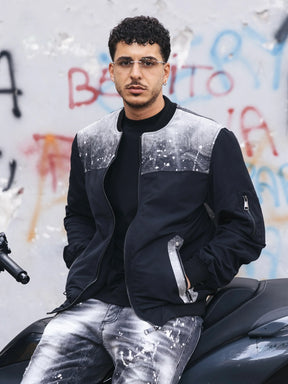 SOLDIER Jacket Con Dettagli in Jeans Nero