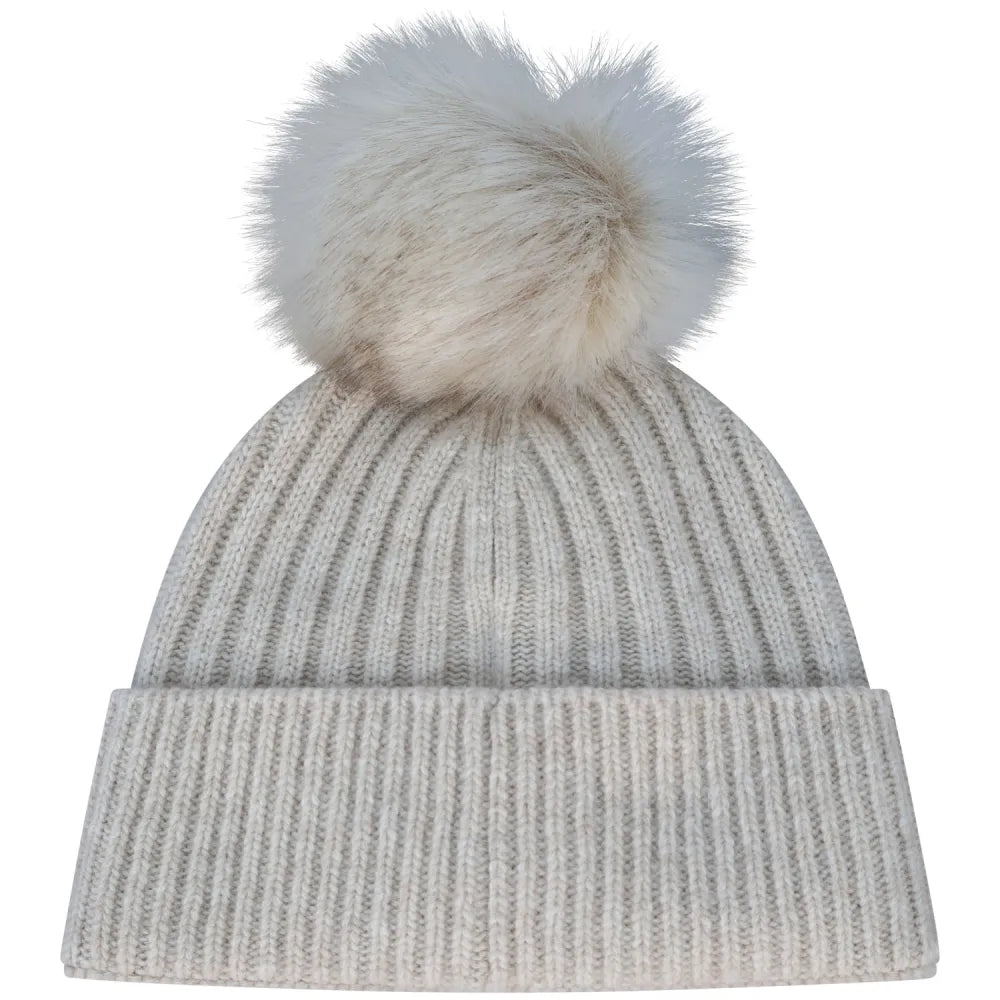 COLMAR Berretto Donna Con Pon Pon Beige