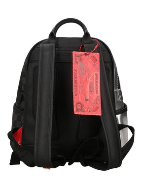 SPRAYGROUND Zaienetto In Pelle Silver Side Drip Black Check Savage Nero/Grigio