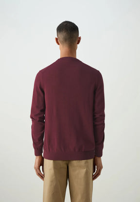LACOSTE Maglioncino Basic Misto Lana Bordeux